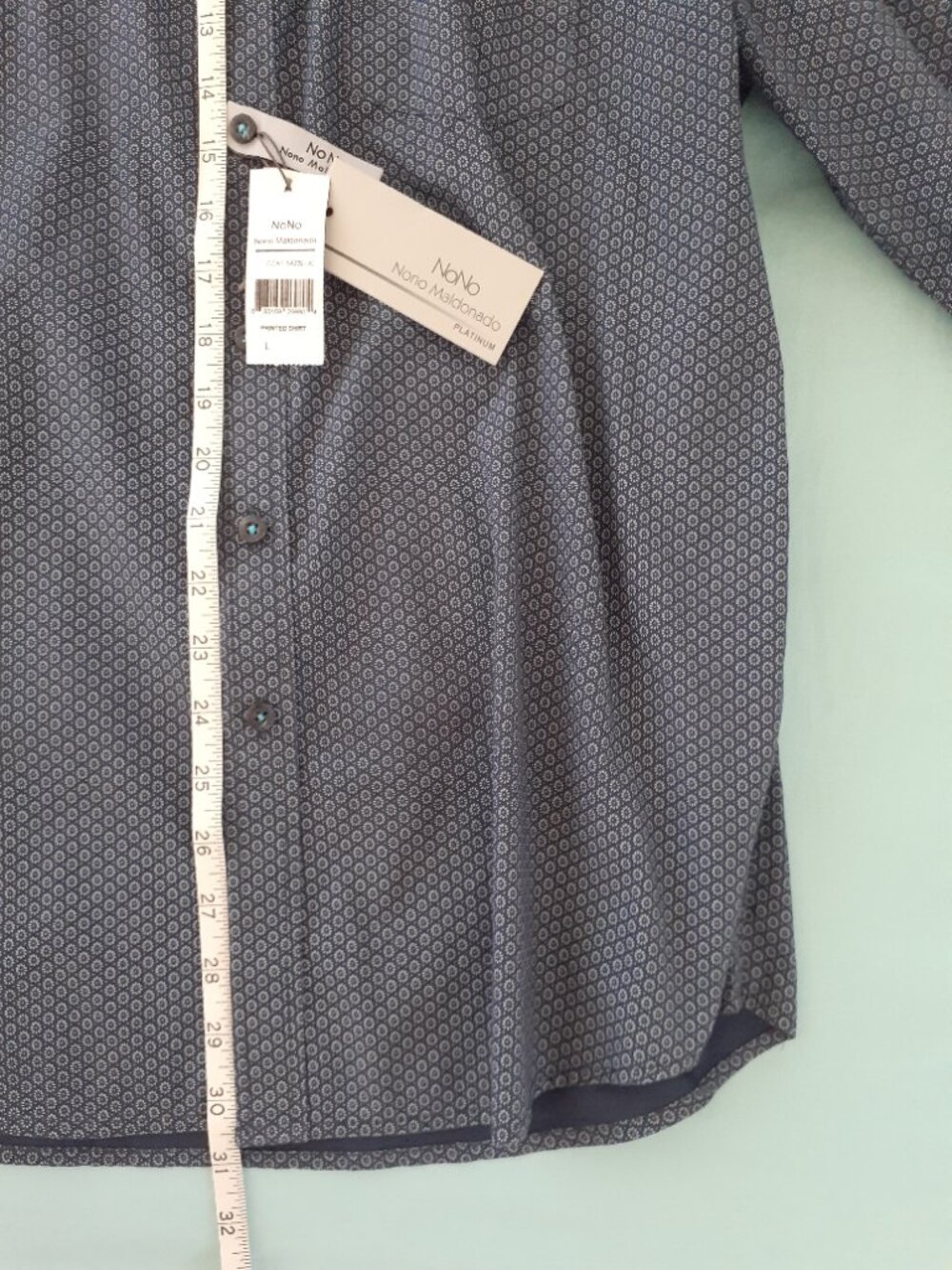 Nono Maldonado Men's New Button down long sleeve blue shirt size large cotton